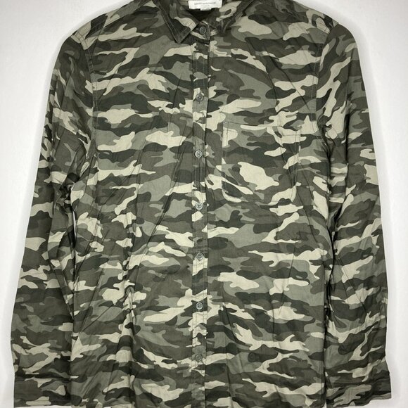 Camo Tops - Beach Lunch Lounge Camo Camouflage Longsleeve Blouse Green Women's Medium